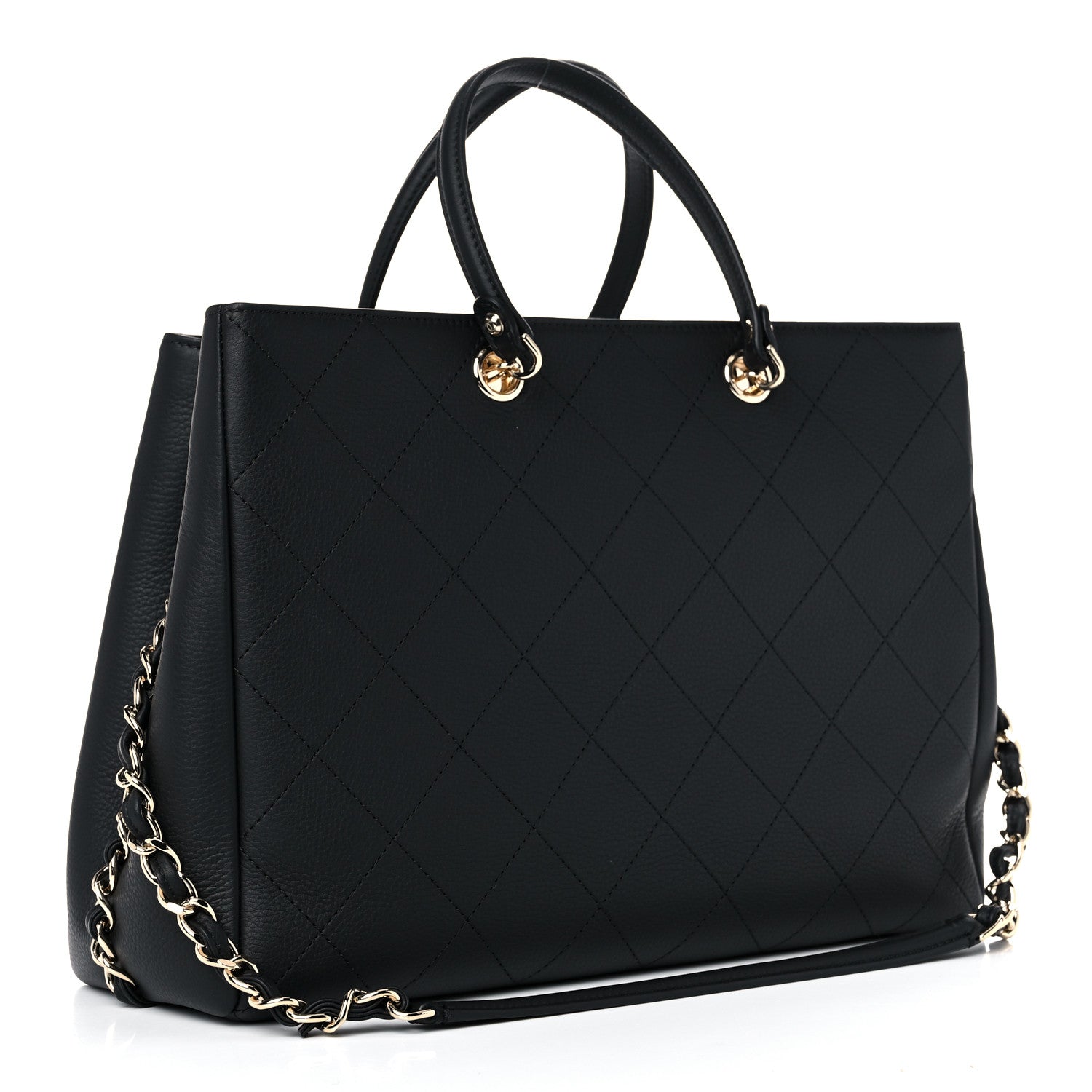 Chanel Bullskin Stitched Medium Shopping Bag Black 3 of 11