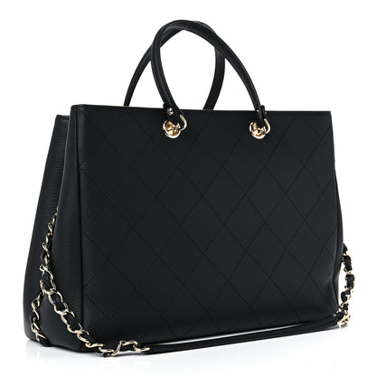 Chanel Bullskin Stitched Medium Shopping Bag Black 3 of 11