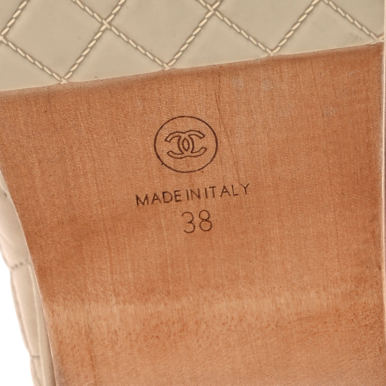 Chanel Lambskin Quilted CC Clogs 38 Beige 8 of 15