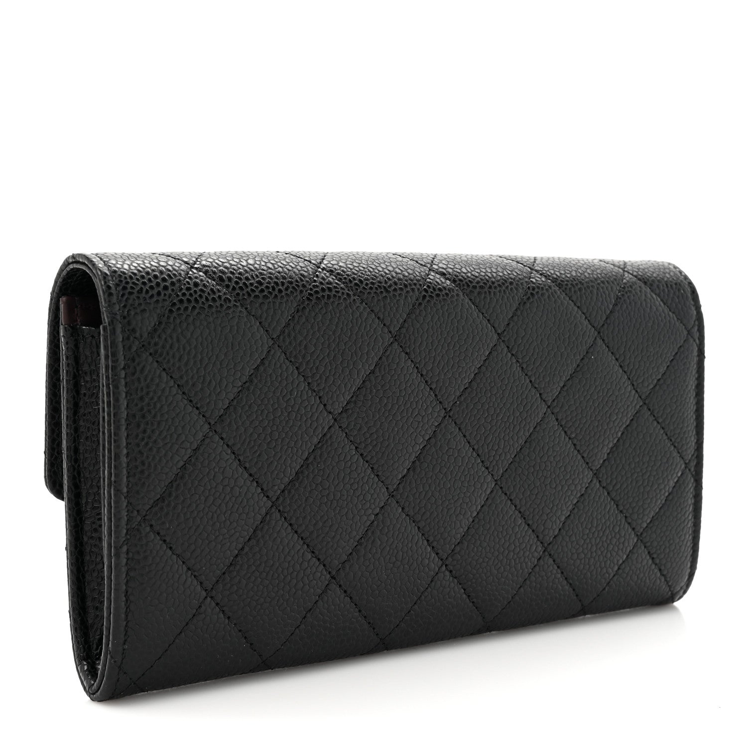 Chanel Caviar Quilted Large Gusset Flap Wallet Black 3 of 8