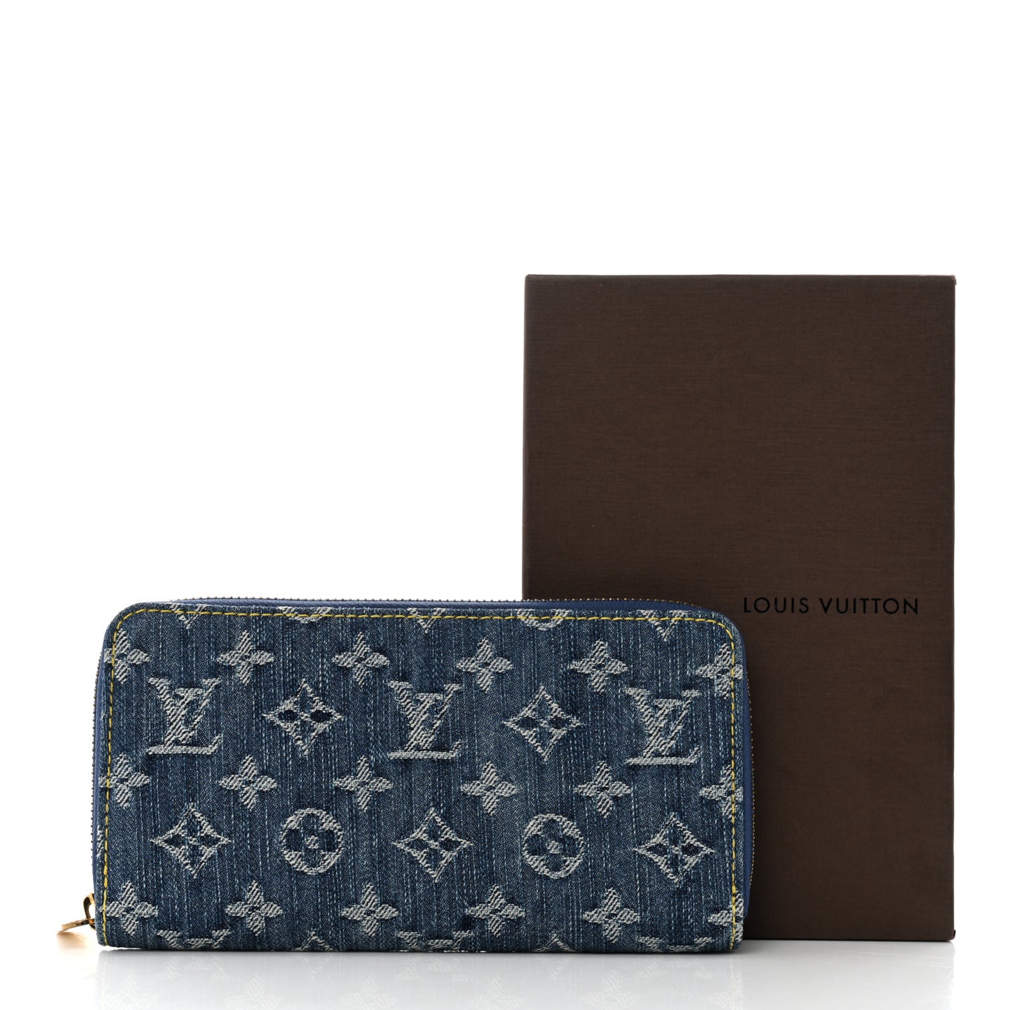 Monogram Denim Zippy Wallet Blue