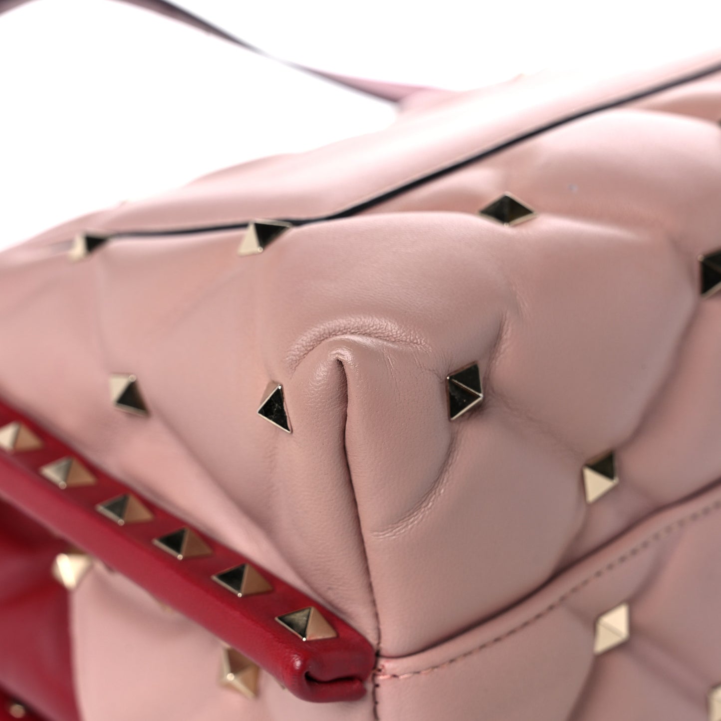 Nappa Medium Candystud Top Handle Bag Poudre Rubino