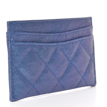 Chanel Iridescent Caviar Quilted Card Holder Dark Blue 3 of 9