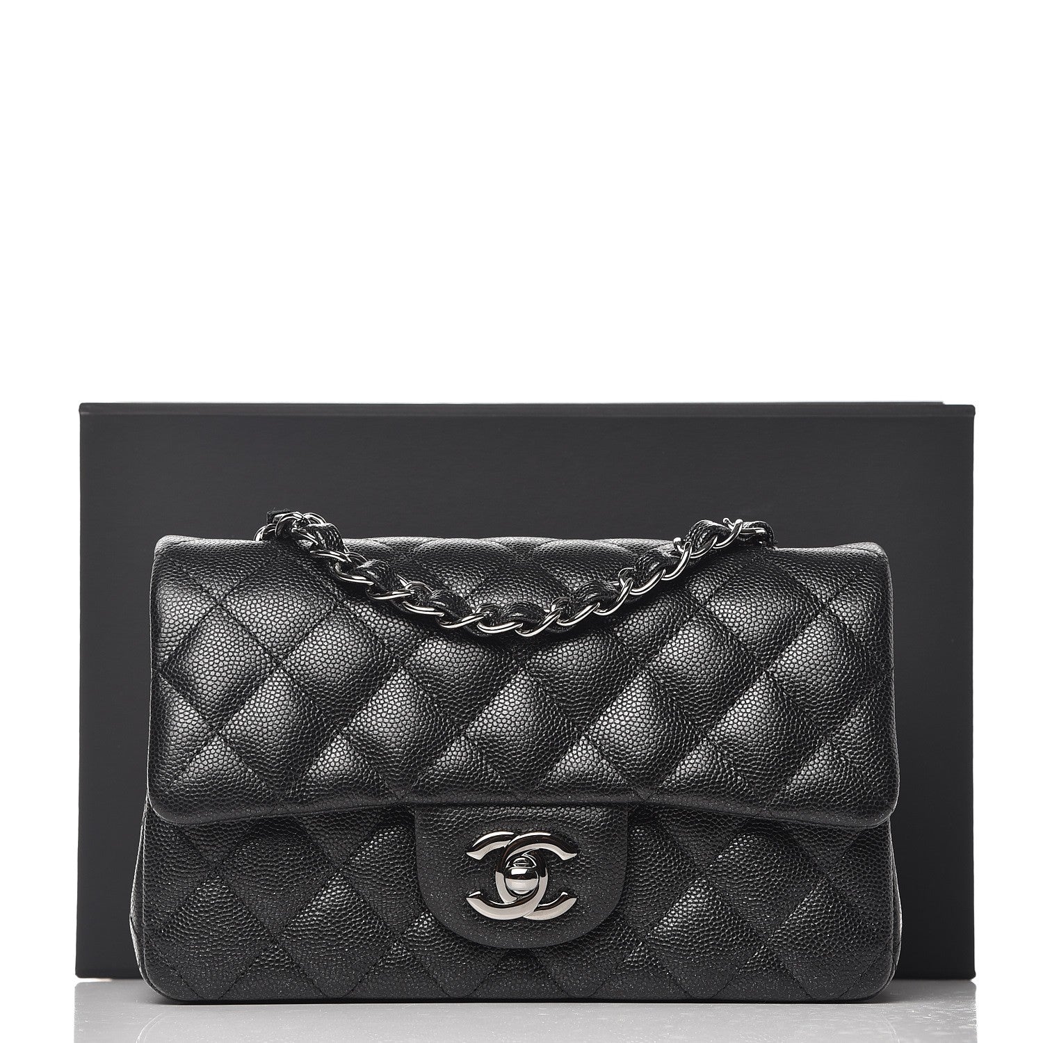 Chanel Iridescent Caviar Quilted Mini Rectangular Flap Black 8 of 8