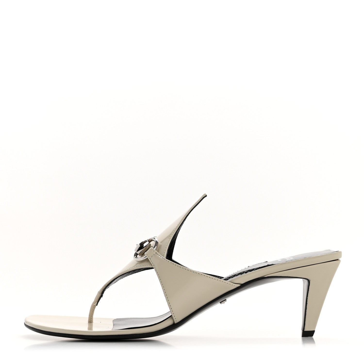 Gucci Patent Mariame Horsebit 55mm Mule Slide Sandals 39.5 Mystic White 1 of 9