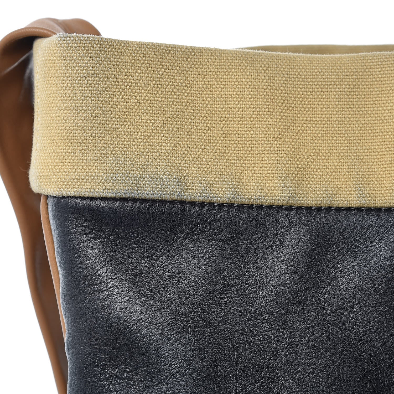 Celine Lambskin Calfskin Band Twisted Cabas Black 17 of 19