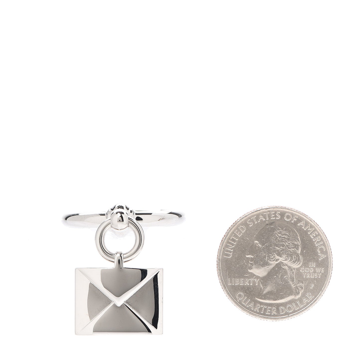 Palladium Loop Charms Enveloppe Scarf Ring Silver