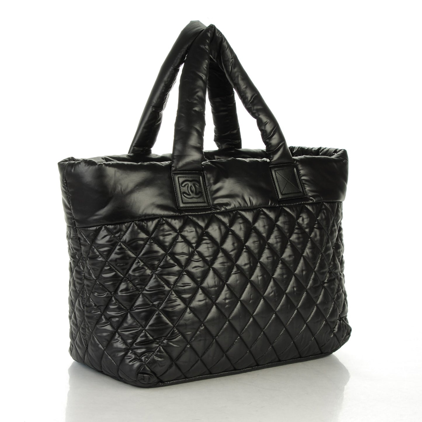 Nylon Quilted Large Coco Cocoon Tote Black