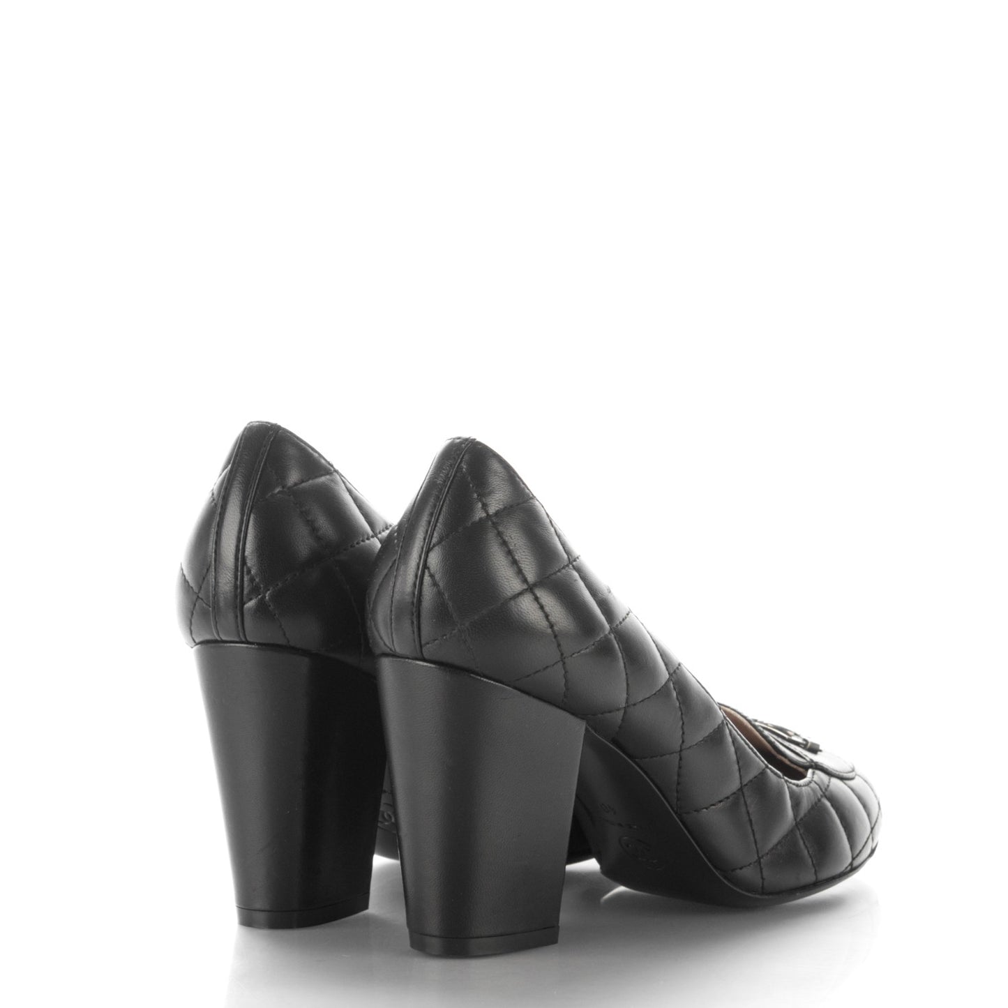 Lambskin Quilted Boy CC Pumps 40 Black