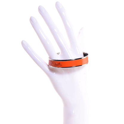 Hermes Enamel Printed Caleche Medium Bracelet 62 Orange 2 of 5