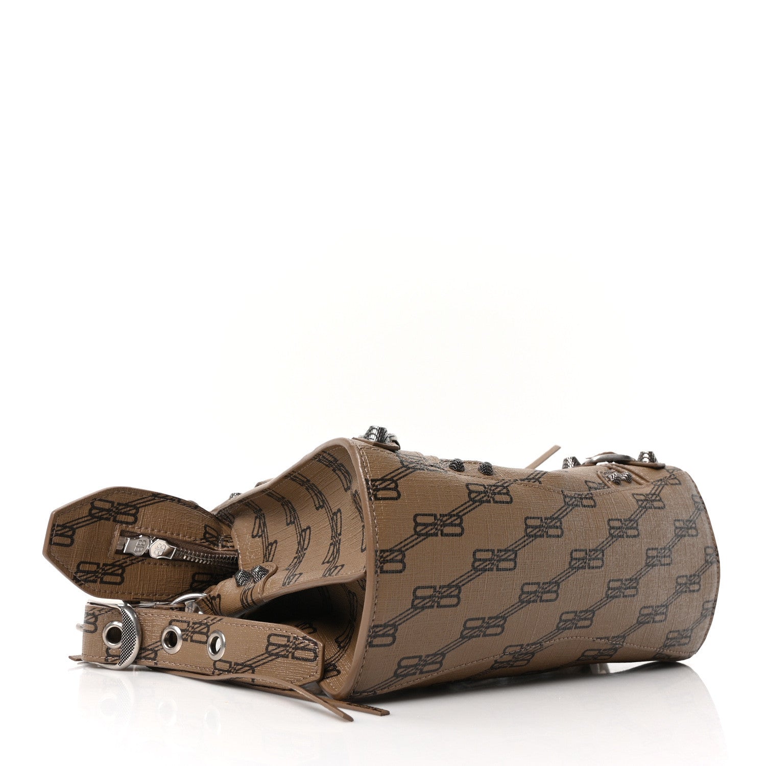 Balenciaga Coated Canvas BB Monogram Neo Cagole Handbag XS Beige Brown 5 of 11