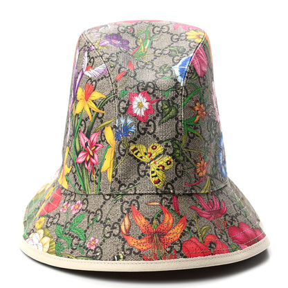 Gucci GG Supreme Monogram Flora Fedora Hat XL White 3 of 9