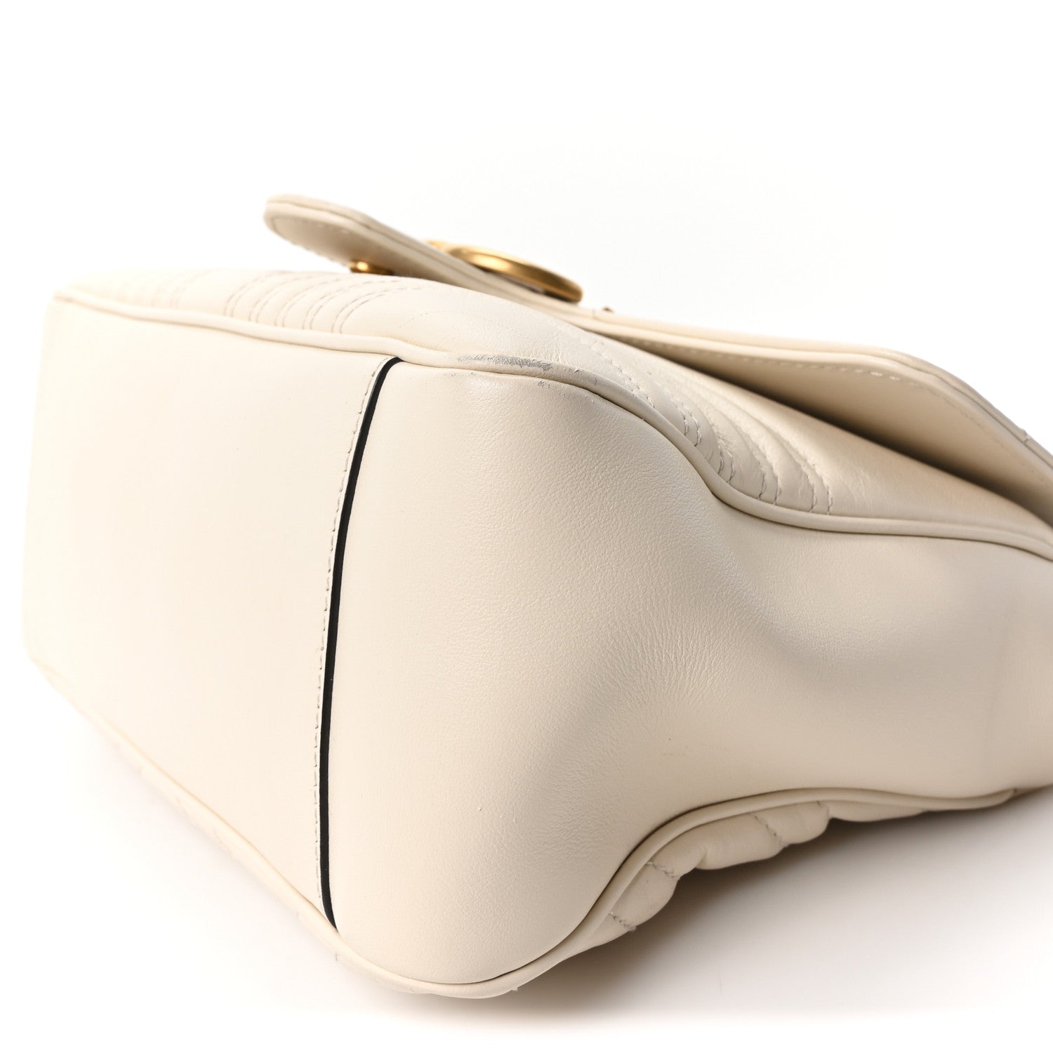 Gucci Calfskin Matelasse Small GG Marmont Top Handle Shoulder Bag White 10 of 10
