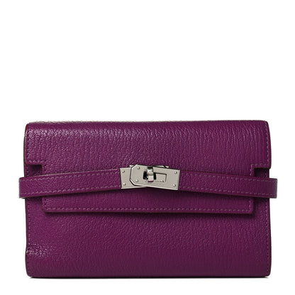 Hermes Chevre Mysore Medium Kelly Wallet Anemone 1 of 8