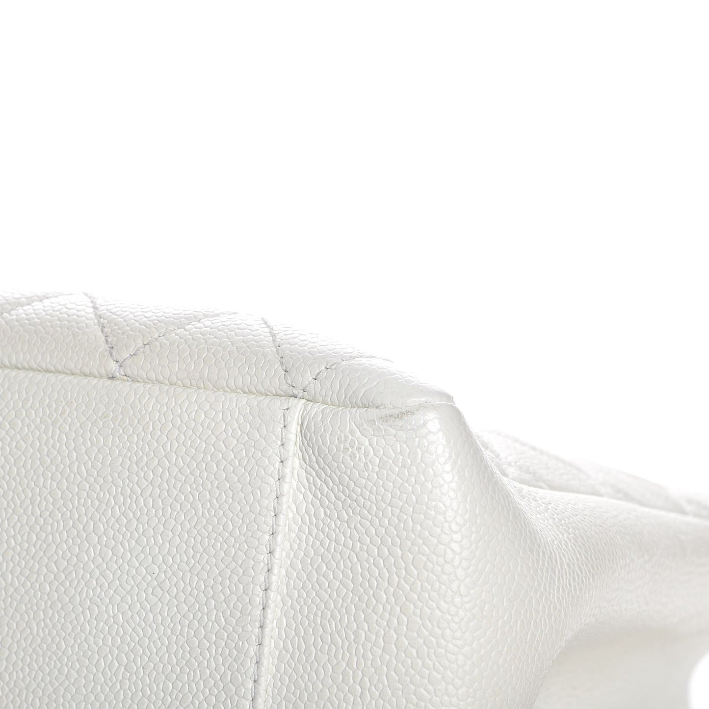 Caviar Quilted Grand Shopping Tote GST White