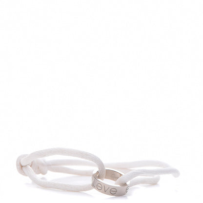Cartier 18K White Gold Charity LOVE Adjustable Cord Bracelet White 1 of 10