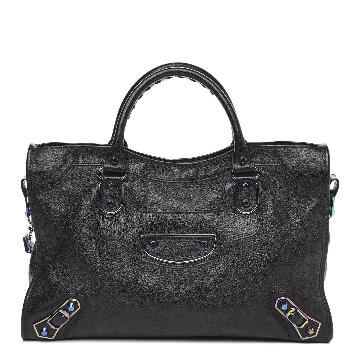 Chevre Iridescent Metallic Edge Hardware City Black