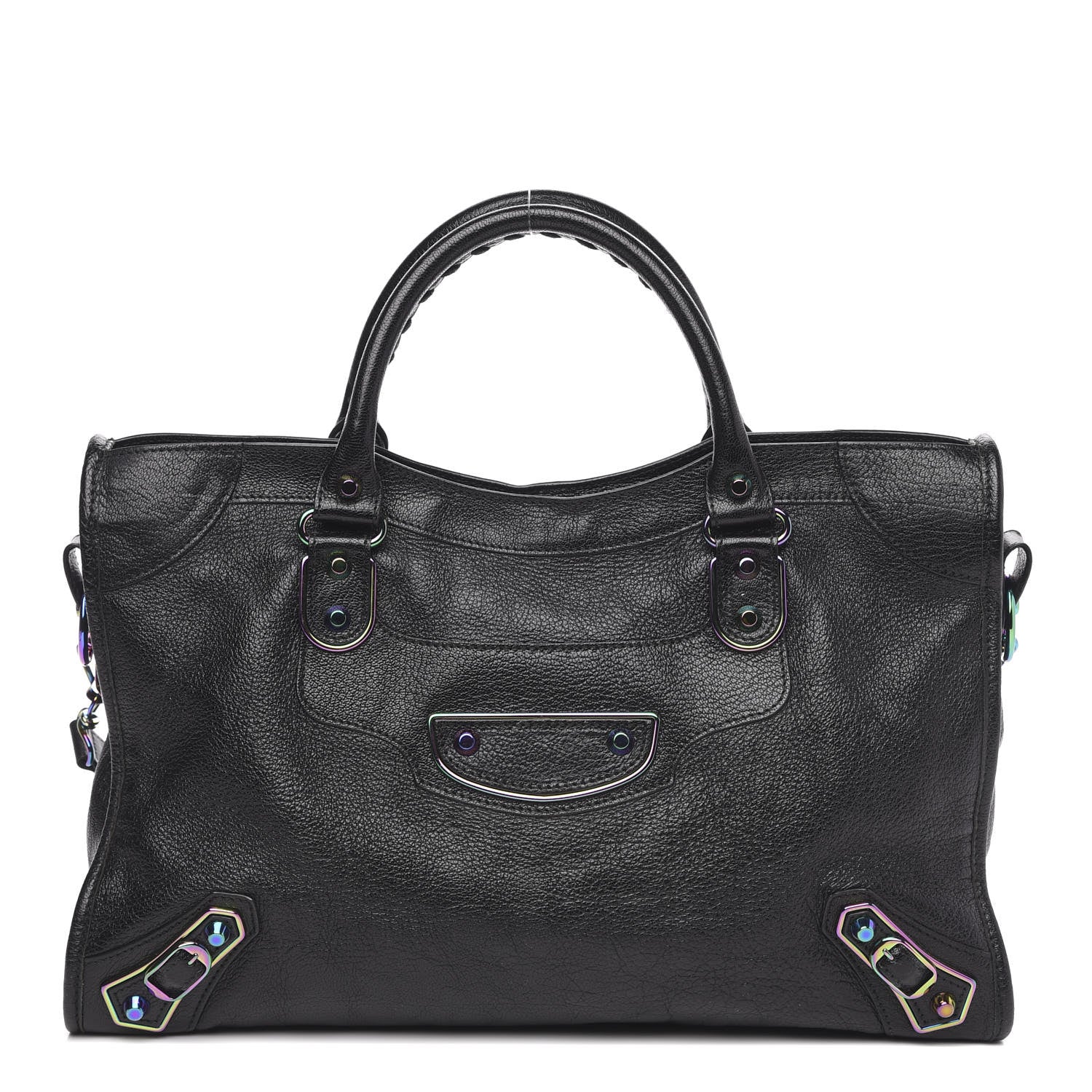 Balenciaga Chevre Iridescent Metallic Edge Hardware City Black 1 of 9