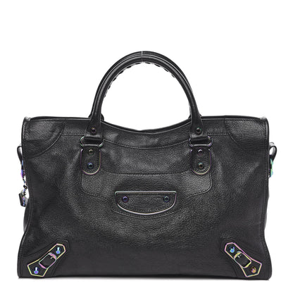 Balenciaga Chevre Iridescent Metallic Edge Hardware City Black 1 of 9