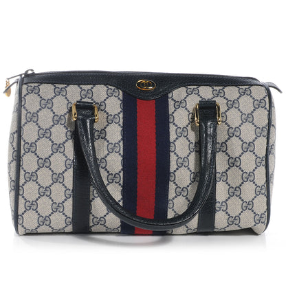 Gucci Monogram Vintage Web Boston Navy 1 of 7