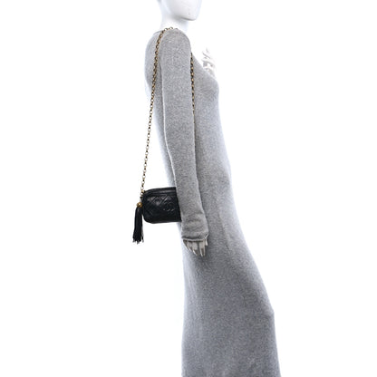 Chanel Lambskin Quilted Tassel Camera Case Black 2 of 11