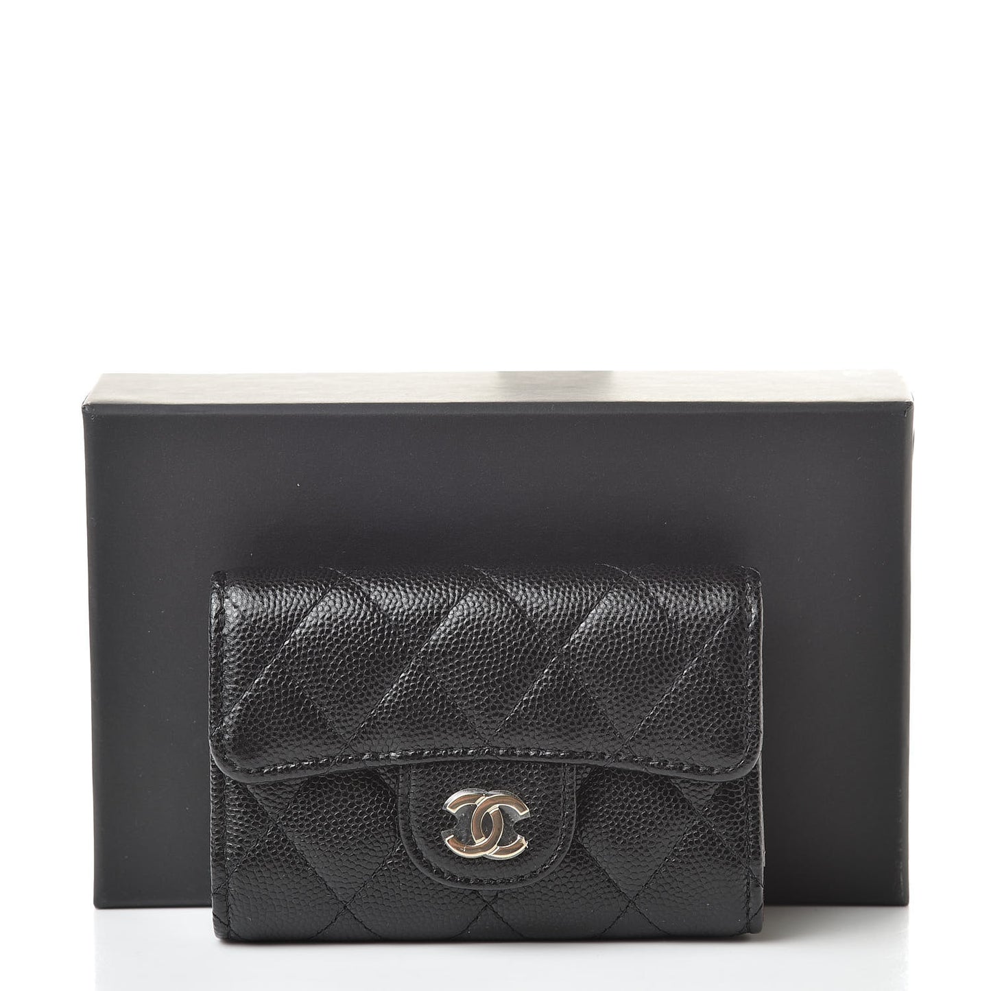 Caviar Quilted Classic 4 Key Holder Wallet Black