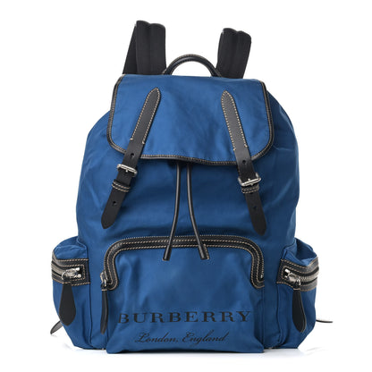 Burberry Nylon Logo Print Large Rucksack Backpack Bright Blue 1 of 14