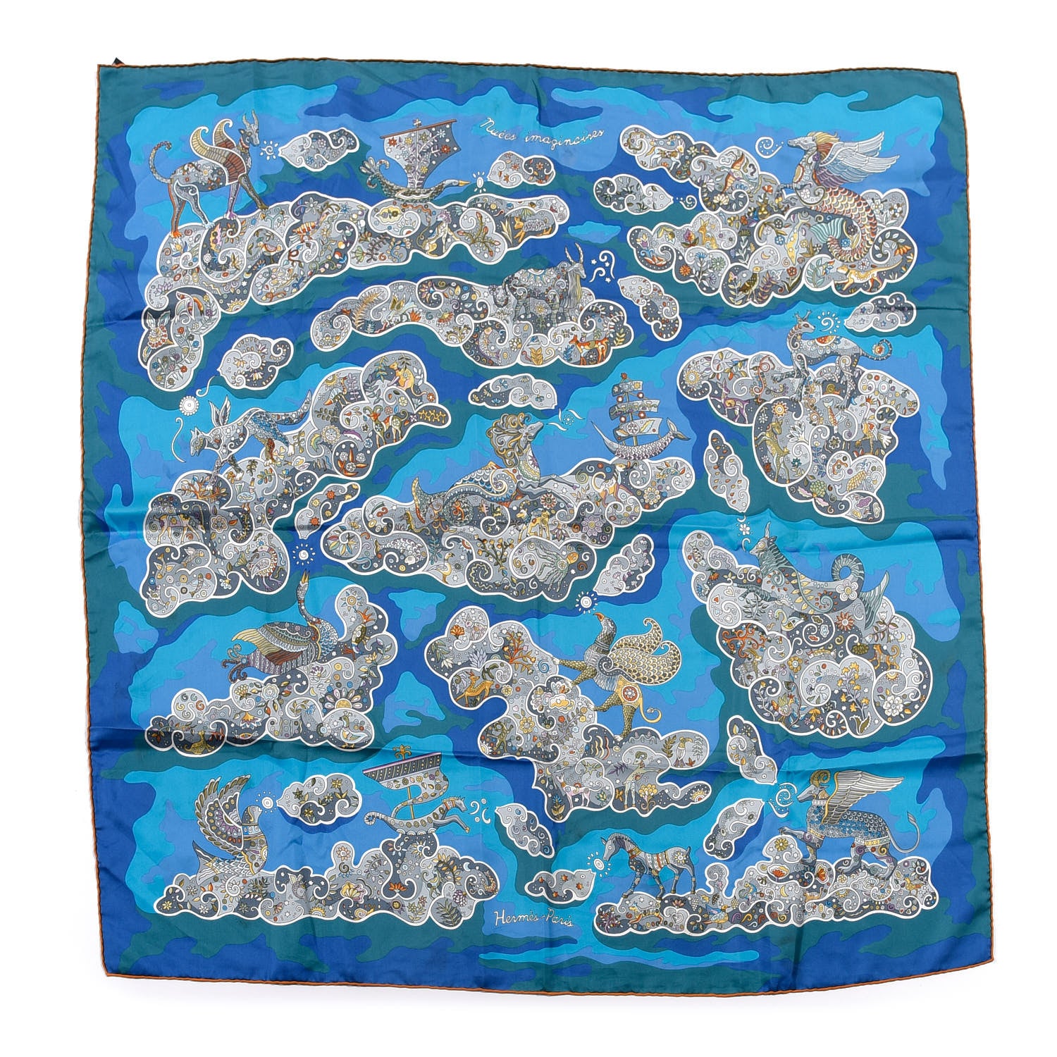 Hermes Silk Nuees Imaginaires Scarf 90 1 of 5