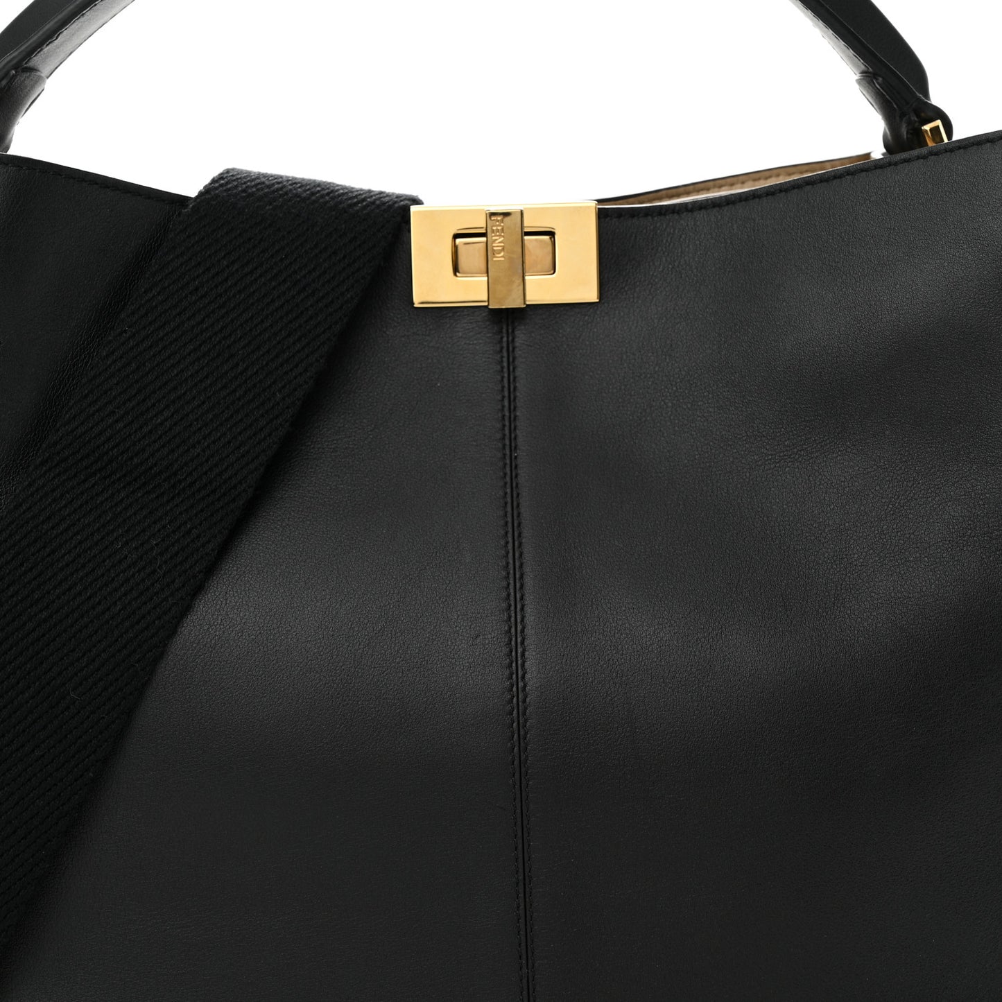 Vitello Seta Glazed Fabric FF 1974 Medium Peekaboo X-Lite Black Mogano Panna