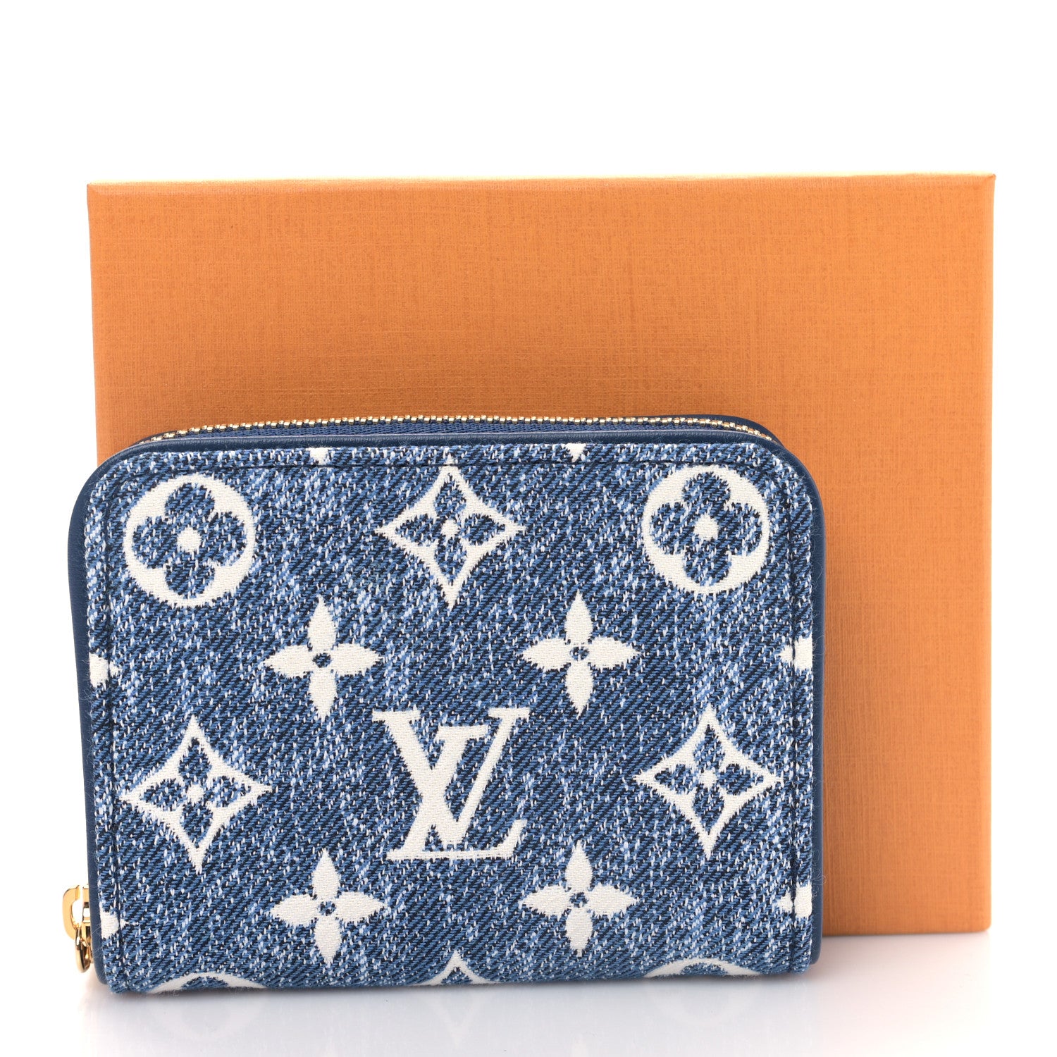 Louis Vuitton Denim Monogram Jacquard Zippy Coin Purse Bleu 9 of 9