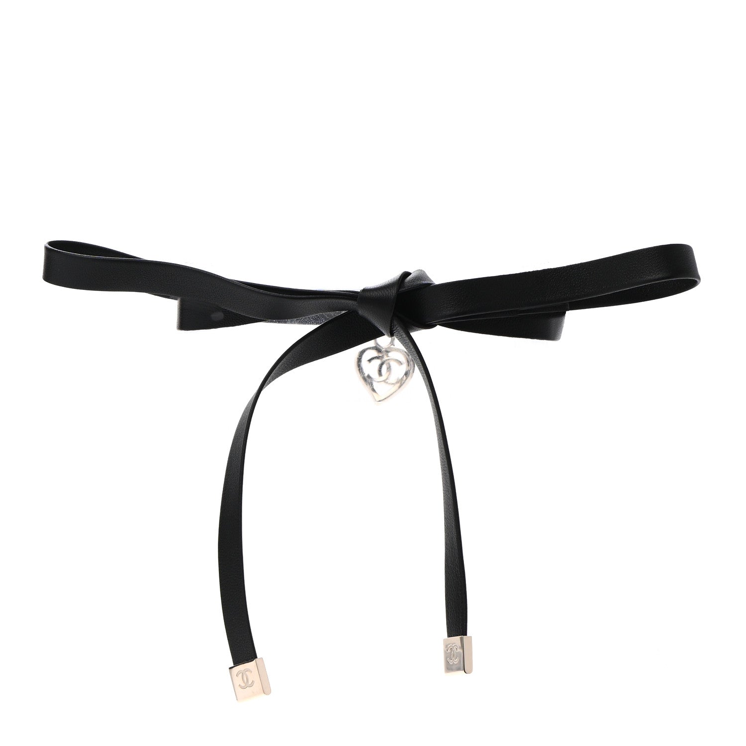Chanel Lambskin CC Heart Choker Necklace Black 3 of 6