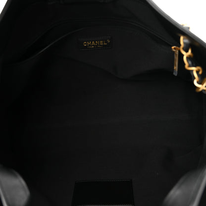 Chanel Calfskin Quilted Large Coco Base Shopping Bag Black 5 of 10