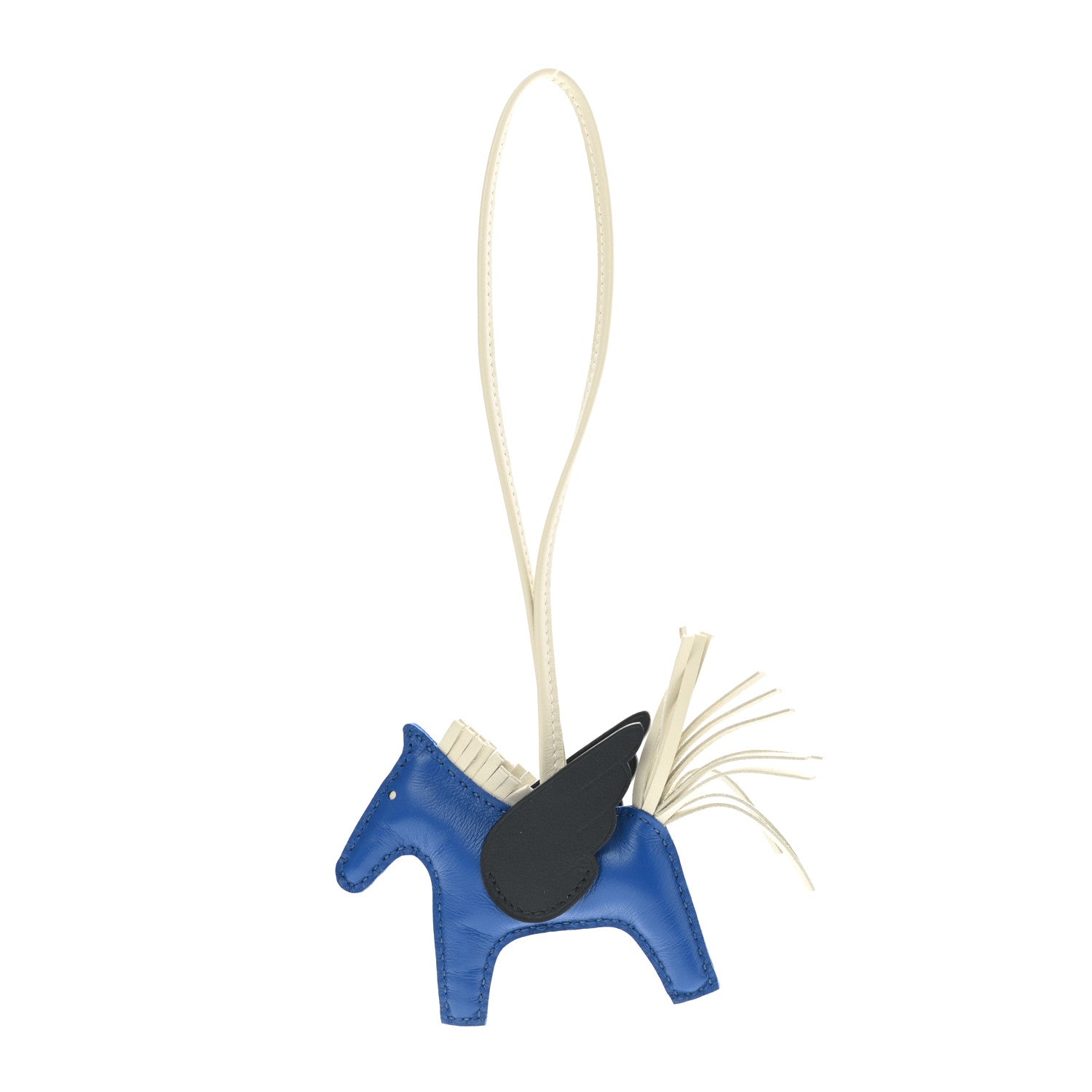Hermes Milo Lambskin Grigri Rodeo Pegase Horse Bag Charm PM Bleu France Nata Black 1 of 4