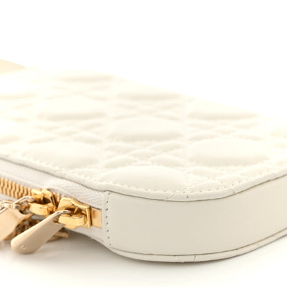 Christian Dior Lambskin Cannage Lady Dior Phone Holder Latte 8 of 11