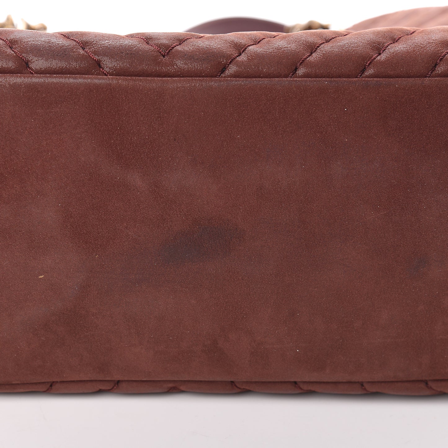 Iridescent Calfskin Chevron Quilted Surpique Tote Burgundy
