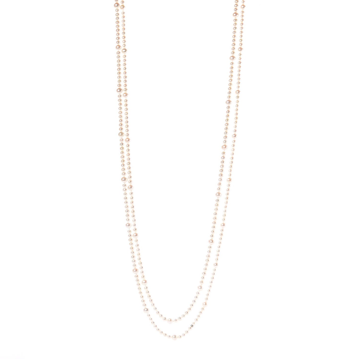 Sterling Silver Freshwater Pearl 5-8mm Ziegfeld Necklace 87"