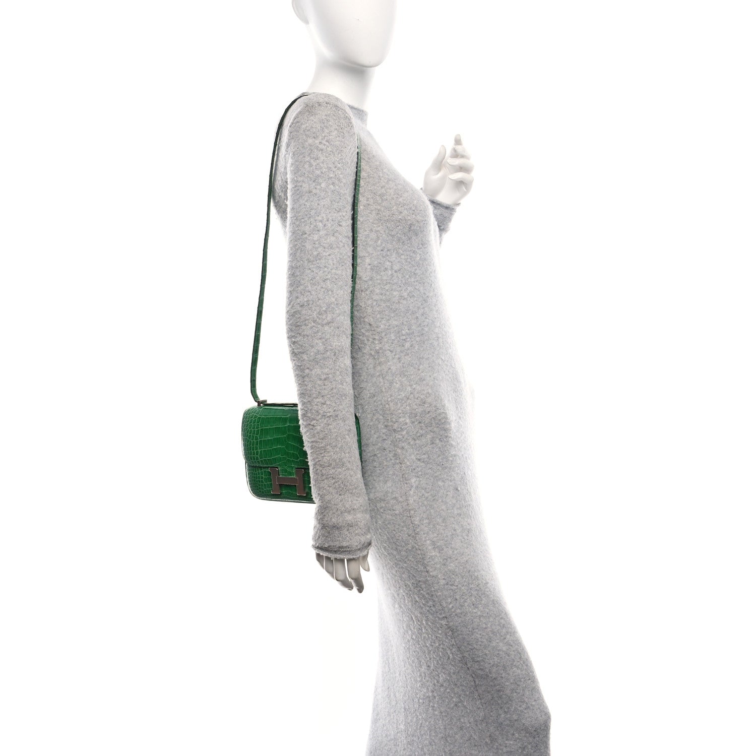 Hermes Shiny Alligator Constance 18 Cactus 3 of 13
