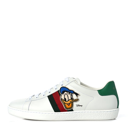 Gucci X DISNEY Calfskin Miro Soft Web Donald Duck Womens Ace Sneakers 38 White New Shamarock 1 of 11