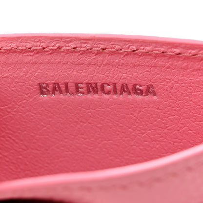 Balenciaga Grained Calfskin Logo Cash Rounded Card Holder Pink Black 6 of 8
