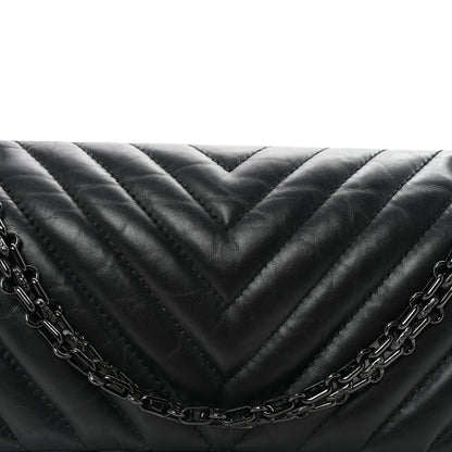 Chanel Aged Calfskin Chevron Quilted 2.55 Reissue 225 Flap So Black 8 of 10