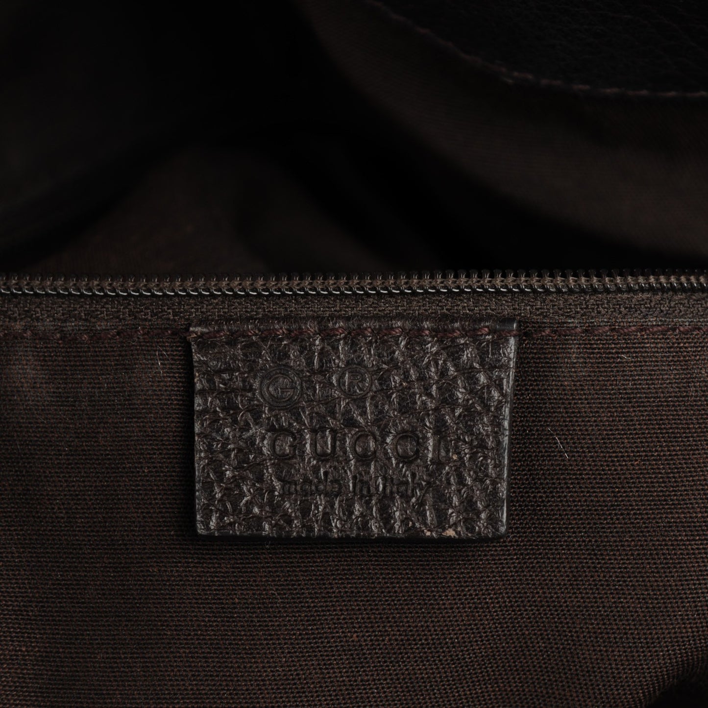 Calfskin Medium GG Charm Convertible Dome Satchel Dark Brown