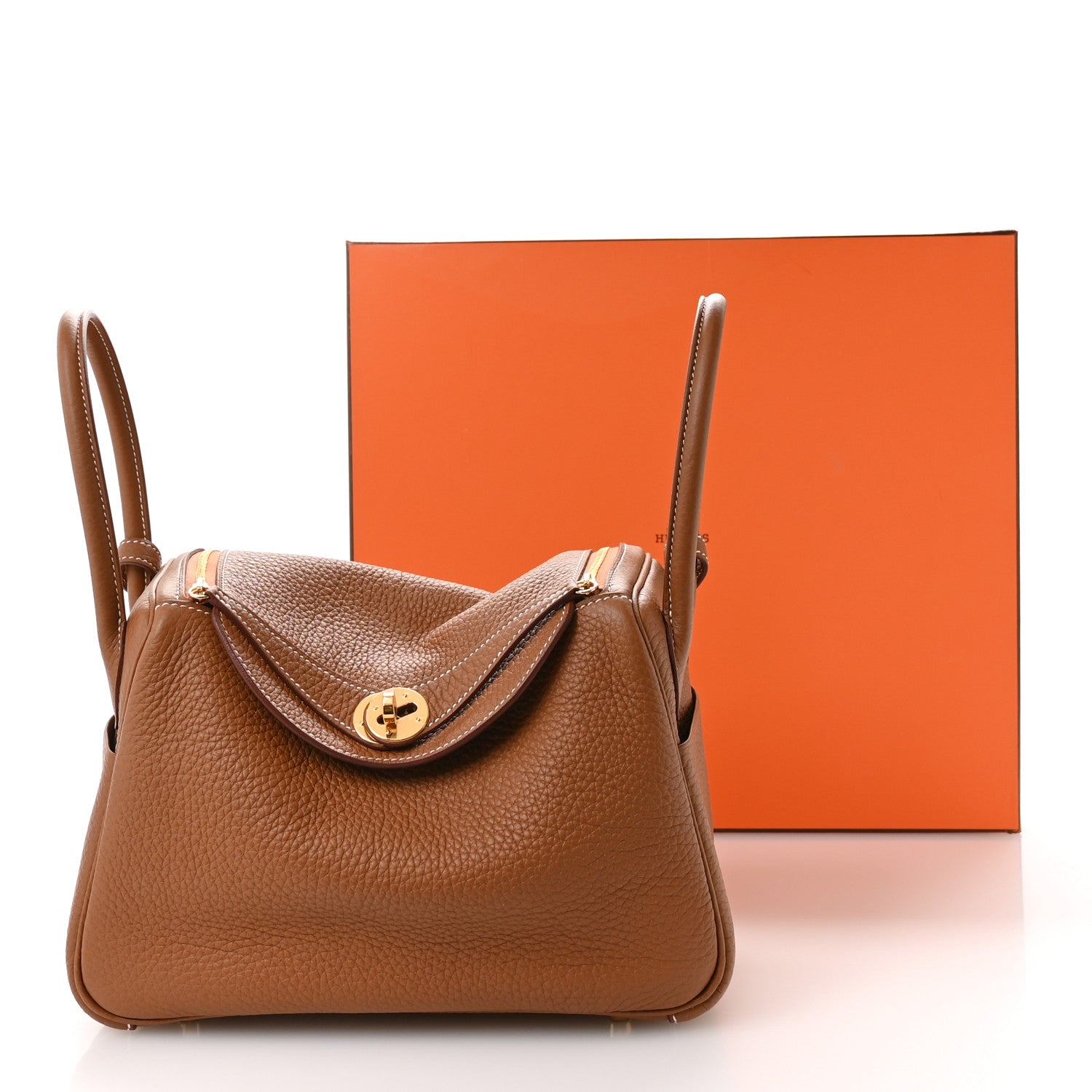 Hermes Taurillon Clemence Lindy 26 Gold 11 of 11