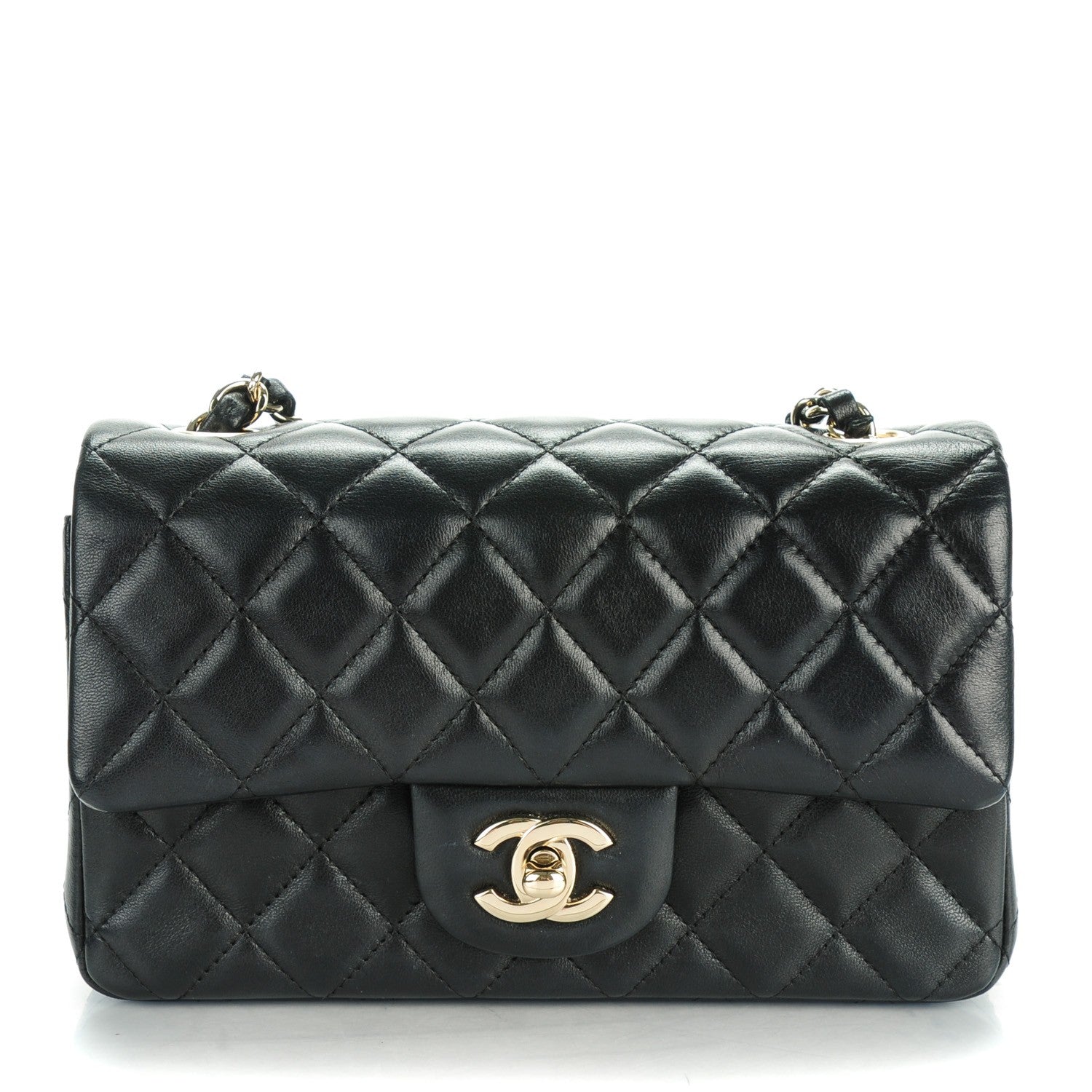 Chanel Lambskin Quilted Mini Rectangular Flap Black 1 of 9