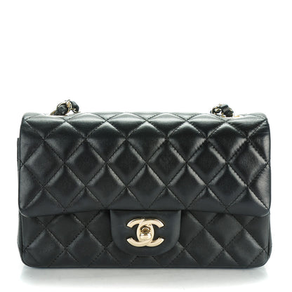 Chanel Lambskin Quilted Mini Rectangular Flap Black 1 of 9