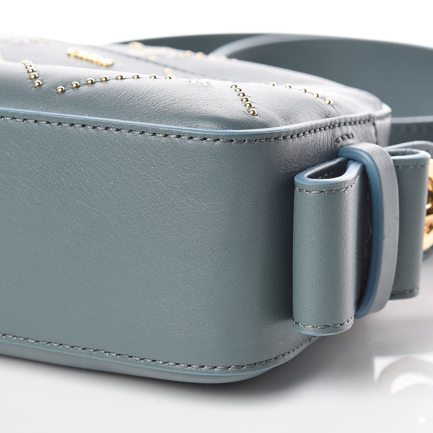 Smooth Calfskin Little Horses Embroidered Shoulder Bag Cloudy Blue