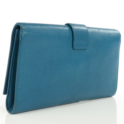 Saint Laurent Saffiano Classic Y Ligne Clutch Blue 3 of 8