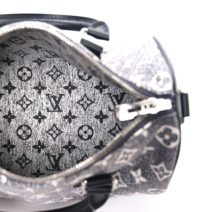 Louis Vuitton Denim Monogram Jacquard Speedy Bandouliere 25 Black 5 of 9