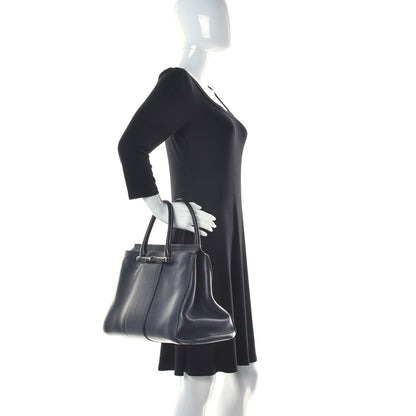 Gucci Calfskin Lady Bamboo Top Handle Bag Black 2 of 14