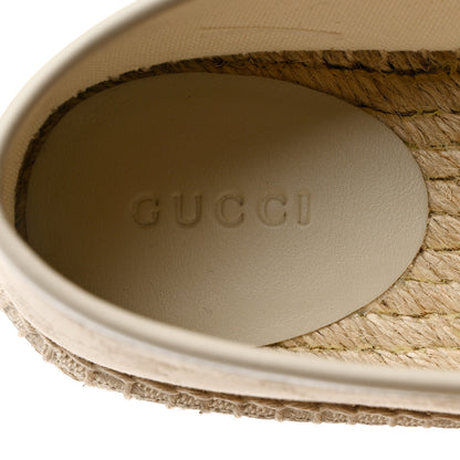Gucci Washed Cotton Miro Soft Calfskin GG Monogram Espadrilles 39.5 White Mystic White 7 of 9