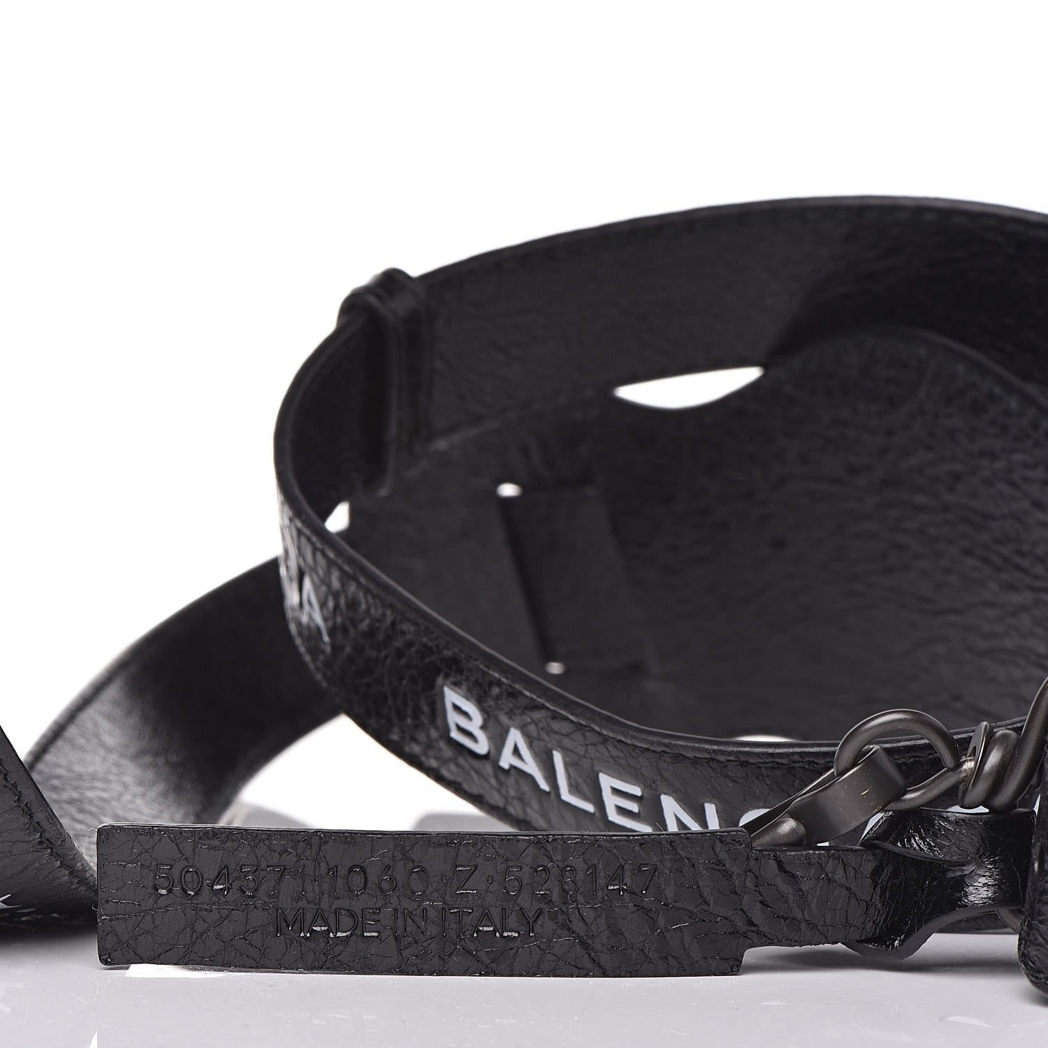 Balenciaga Agneau Classic Hardware Logo Shoulder Strap Black 5 of 5